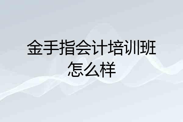 金手指会计培训班怎么样