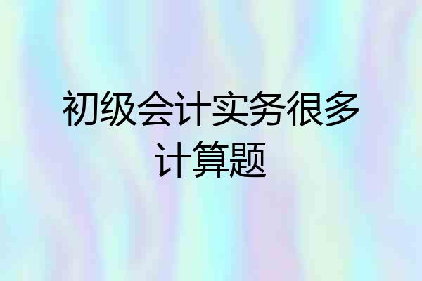 初级会计实务很多计算题