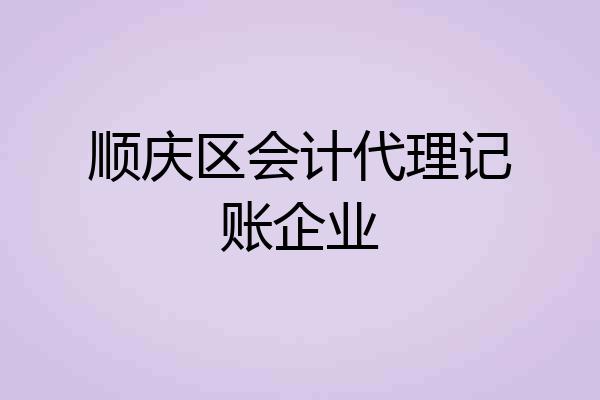 顺庆区会计代理记账企业