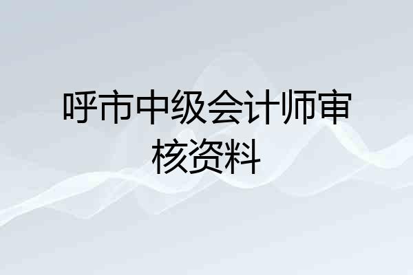 呼市中级会计师审核资料