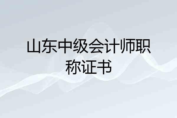 山东中级会计师职称证书