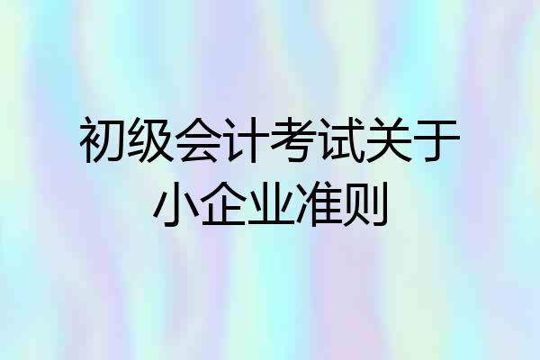 初级会计考试关于小企业准则