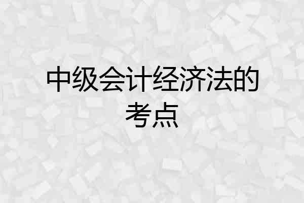 中级会计经济法的考点