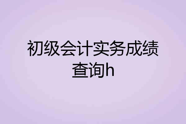 初级会计实务成绩查询h