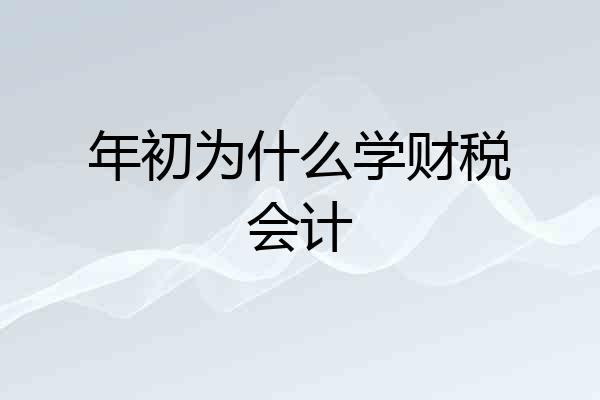年初为什么学财税会计