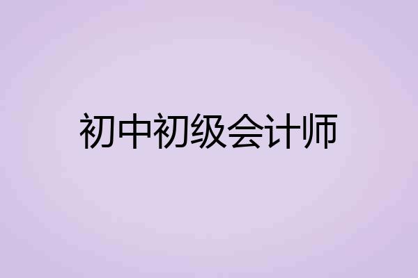 初中初级会计师