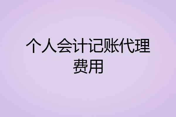 个人会计记账代理费用
