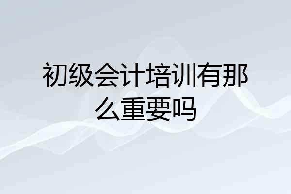 初级会计培训有那么重要吗