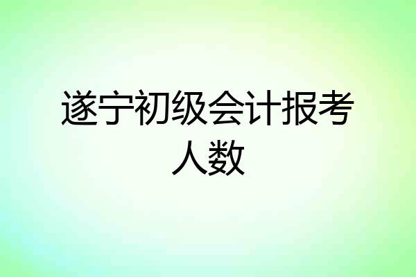 遂宁初级会计报考人数