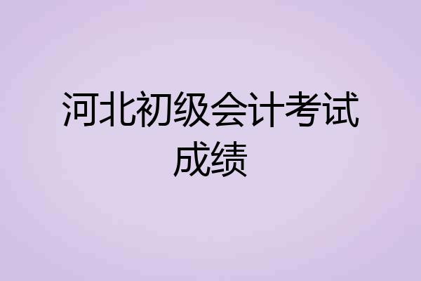 河北初级会计考试成绩