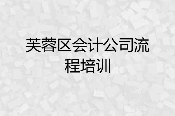 芙蓉区会计公司流程培训