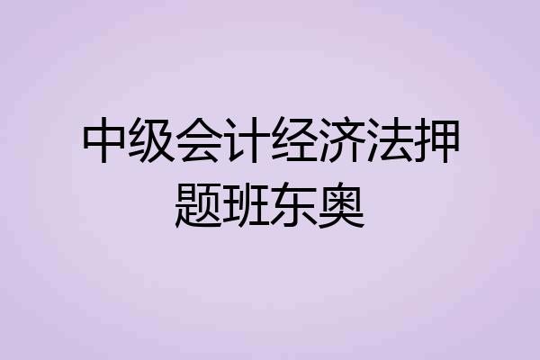 中级会计经济法押题班东奥