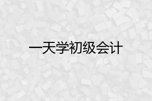 一天学初级会计