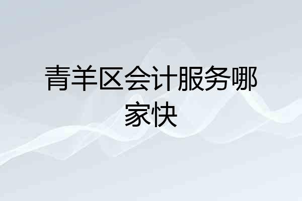 青羊区会计服务哪家快