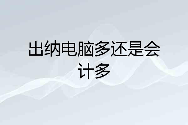 出纳电脑多还是会计多