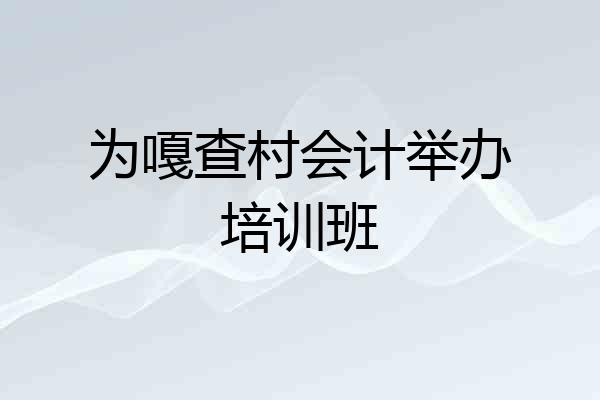 为嘎查村会计举办培训班