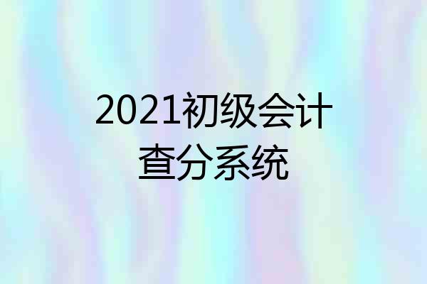2021初级会计查分系统
