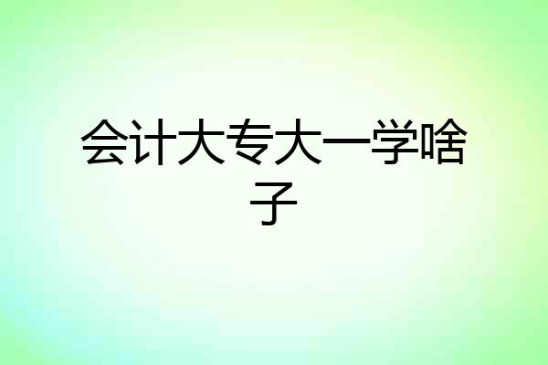 会计大专大一学啥子
