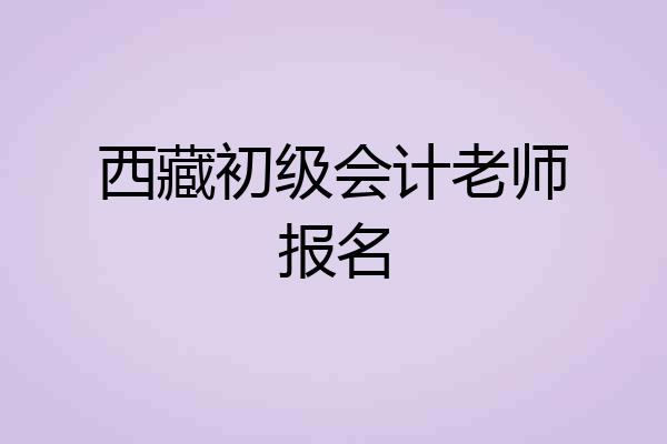 西藏初级会计老师报名
