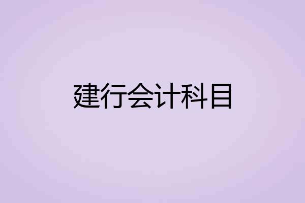 建行会计科目