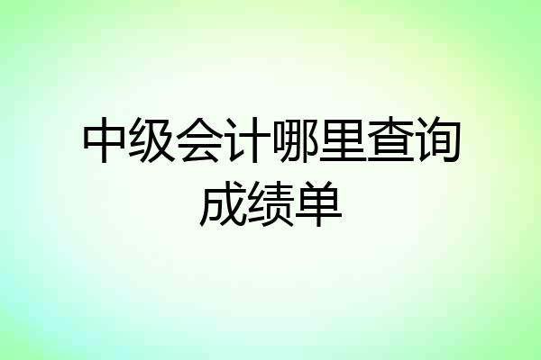 中级会计哪里查询成绩单
