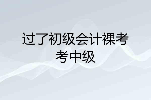 过了初级会计裸考考中级