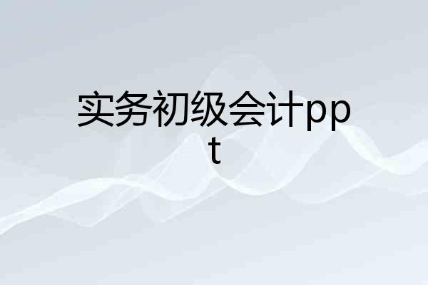 实务初级会计ppt