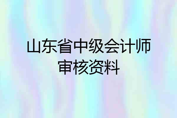 山东省中级会计师审核资料