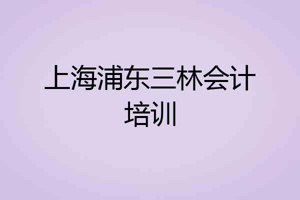 上海浦东三林会计培训