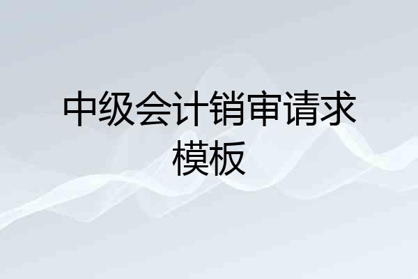 中级会计销审请求模板