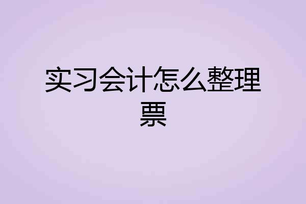 实习会计怎么整理票