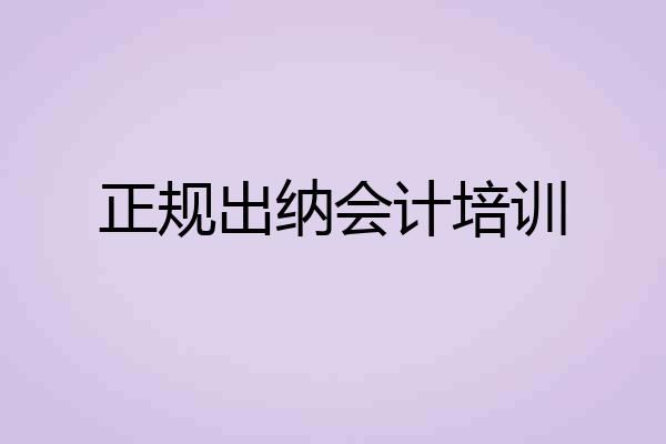 正规出纳会计培训