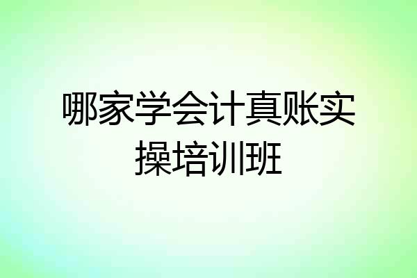 哪家学会计真账实操培训班