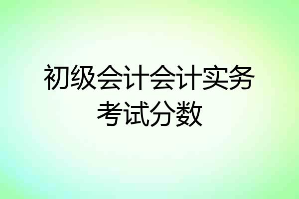 初级会计会计实务考试分数