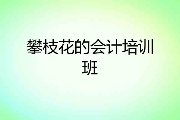 攀枝花的会计培训班