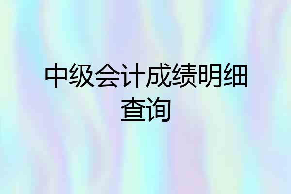 中级会计成绩明细查询
