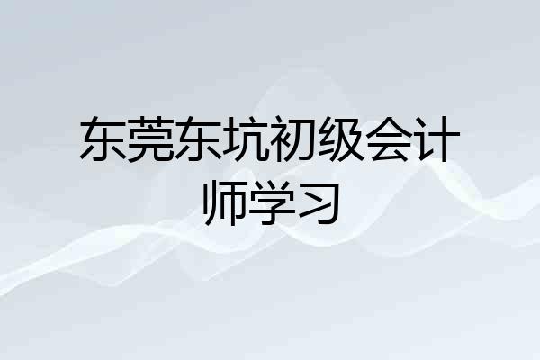 东莞东坑初级会计师学习