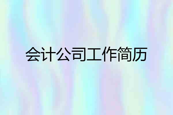 会计公司工作简历