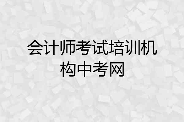 会计师考试培训机构中考网