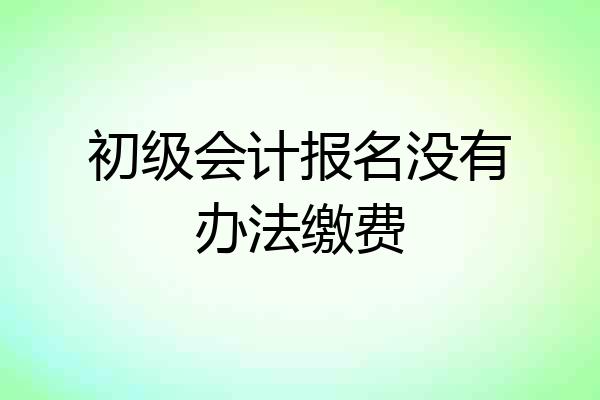 初级会计报名没有办法缴费
