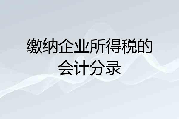 缴纳企业所得税的会计分录