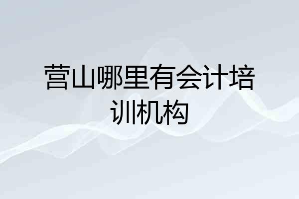 营山哪里有会计培训机构