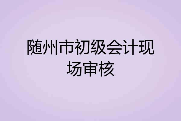 随州市初级会计现场审核