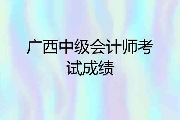 广西中级会计师考试成绩