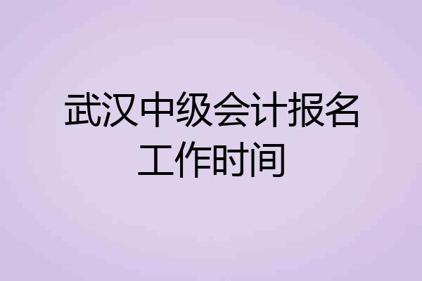 武汉中级会计报名工作时间