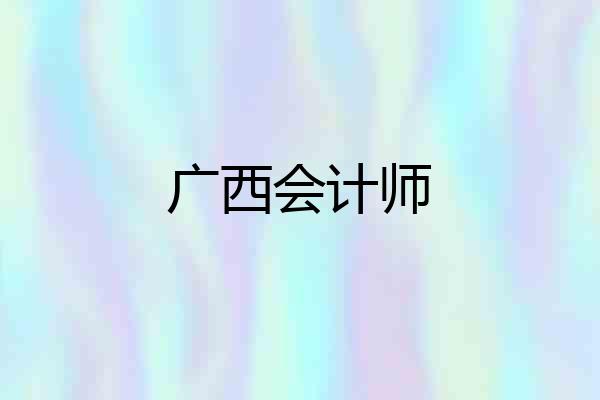 广西会计师