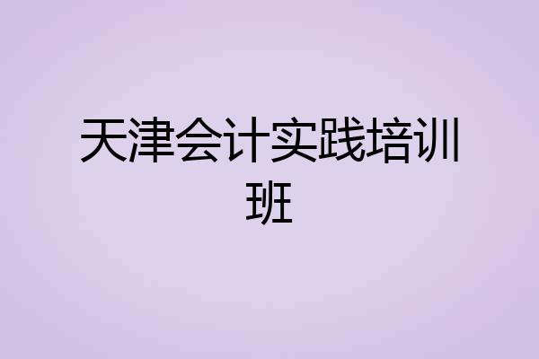天津会计实践培训班