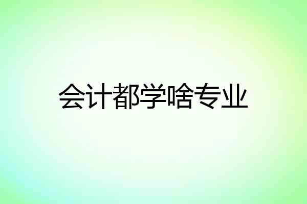 会计都学啥专业