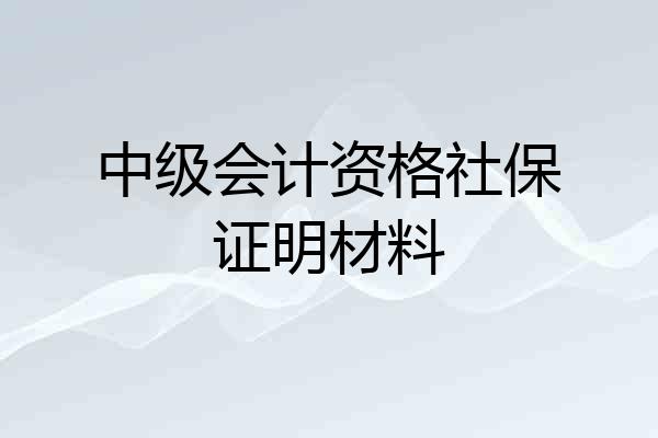 中级会计资格社保证明材料