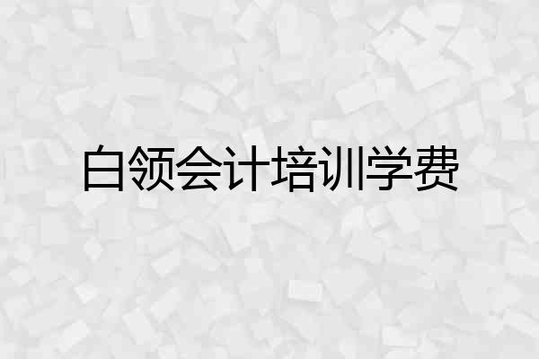 白领会计培训学费